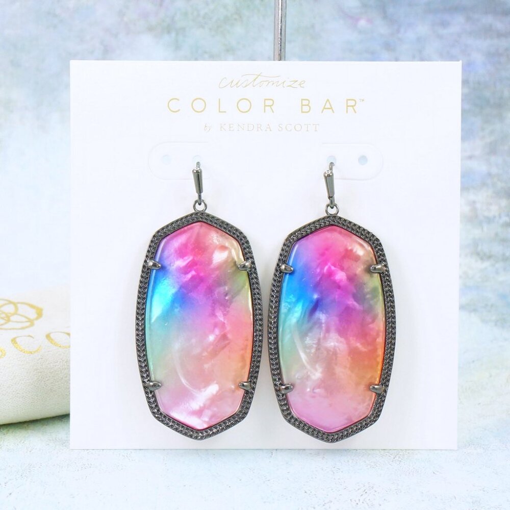 Kendra Scott Danielle Watercolor Illusion Earrings Gunmetal